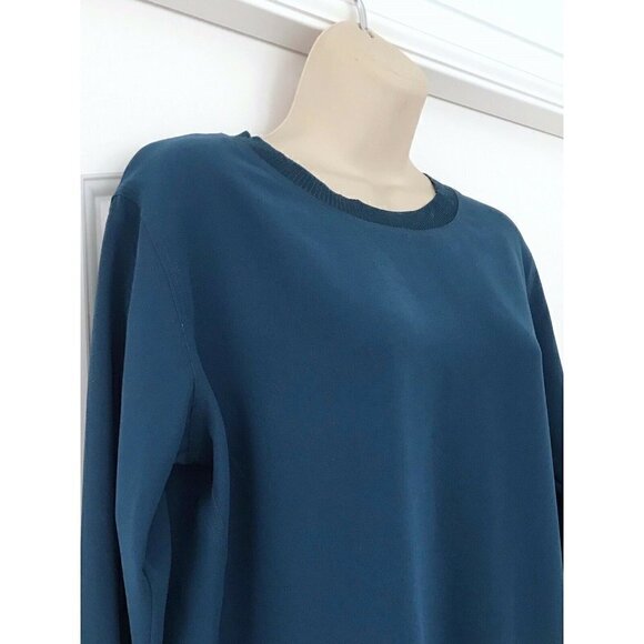 Vince. Teal Long Sleeve Split-Back Blouse Top XS - Picture 2 of 7